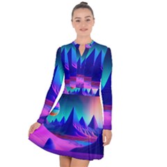 Fantasy Universe Art Wallpaper Artwork Long Sleeve Panel Dress by Uceng