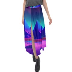 Fantasy Universe Art Wallpaper Artwork Velour Split Maxi Skirt by Uceng