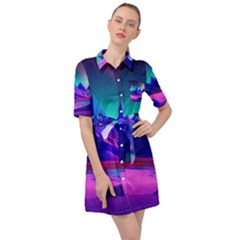 Fantasy Universe Art Wallpaper Artwork Belted Shirt Dress by Uceng