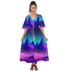 Fantasy Universe Art Wallpaper Artwork Kimono Sleeve Boho Dress by Uceng