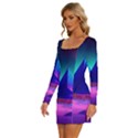 Fantasy Universe Art Wallpaper Artwork Long Sleeve Square Neck Bodycon Velvet Dress View2