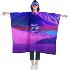 Fantasy Universe Art Wallpaper Artwork Women s Hooded Rain Ponchos