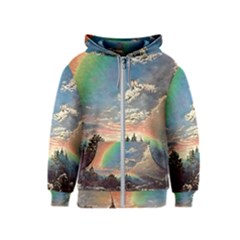 Abstract Art Psychedelic Arts Experimental Kids  Zipper Hoodie