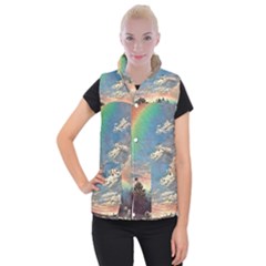 Abstract Art Psychedelic Arts Experimental Women s Button Up Vest