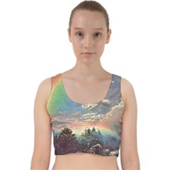 Abstract Art Psychedelic Arts Experimental Velvet Racer Back Crop Top by Uceng