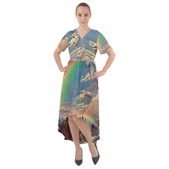 Abstract Art Psychedelic Arts Experimental Front Wrap High Low Dress by Uceng