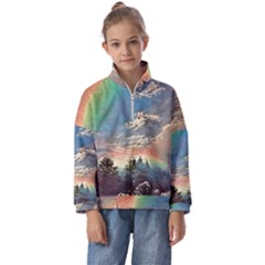 Abstract Art Psychedelic Arts Experimental Kids  Half Zip Hoodie