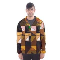 Abstract Experimental Geometric Shape Pattern Men s Hooded Windbreaker