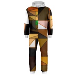 Abstract Experimental Geometric Shape Pattern Hooded Jumpsuit (men)