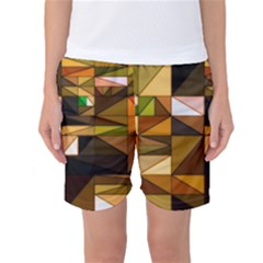 Abstract Experimental Geometric Shape Pattern Women s Basketball Shorts by Uceng