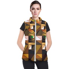 Abstract Experimental Geometric Shape Pattern Women s Puffer Vest