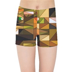 Abstract Experimental Geometric Shape Pattern Kids  Sports Shorts by Uceng