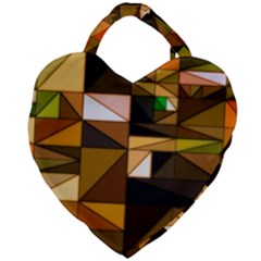 Abstract Experimental Geometric Shape Pattern Giant Heart Shaped Tote by Uceng