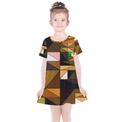 Abstract Experimental Geometric Shape Pattern Kids  Simple Cotton Dress by Uceng