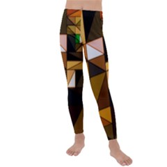 Abstract Experimental Geometric Shape Pattern Kids  Lightweight Velour Leggings