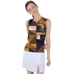 Abstract Experimental Geometric Shape Pattern Women s Sleeveless Sports Top by Uceng