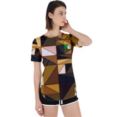 Abstract Experimental Geometric Shape Pattern Perpetual Short Sleeve T-shirt by Uceng