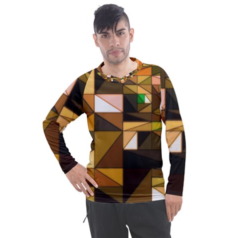 Abstract Experimental Geometric Shape Pattern Men s Pique Long Sleeve Tee by Uceng