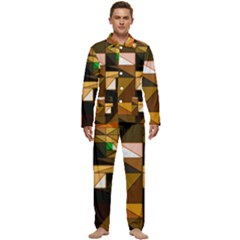 Abstract Experimental Geometric Shape Pattern Men s Long Sleeve Velvet Pocket Pajamas Set by Uceng