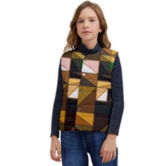 Abstract Experimental Geometric Shape Pattern Kid s Short Button Up Puffer Vest	