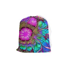 Abstract Art Psychedelic Experimental Drawstring Pouch (medium) by Uceng