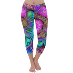 Abstract Art Psychedelic Experimental Capri Winter Leggings 