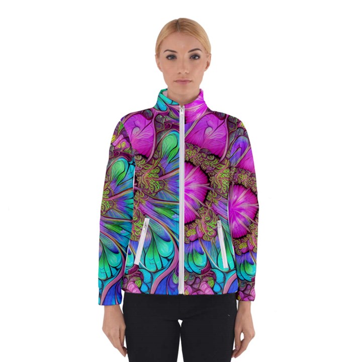 Abstract Art Psychedelic Experimental Women s Bomber Jacket