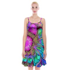 Abstract Art Psychedelic Experimental Spaghetti Strap Velvet Dress