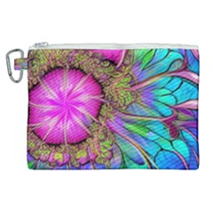 Abstract Art Psychedelic Experimental Canvas Cosmetic Bag (xl) by Uceng