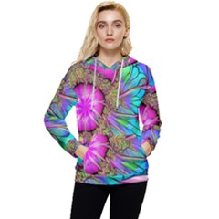 Abstract Art Psychedelic Experimental Women s Lightweight Drawstring Hoodie