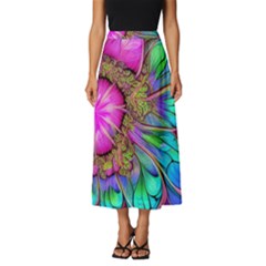 Abstract Art Psychedelic Experimental Classic Midi Chiffon Skirt by Uceng