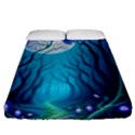 Blue Forrest Jungle,tree Trees Nature Landscape Fitted Sheet (Queen Size) View1