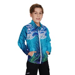 Blue Forrest Jungle,tree Trees Nature Landscape Kids  Windbreaker