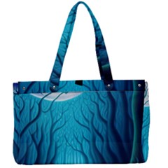 Blue Forrest Jungle,tree Trees Nature Landscape Canvas Work Bag by Uceng