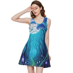 Blue Forrest Jungle,tree Trees Nature Landscape Inside Out Racerback Dress by Uceng