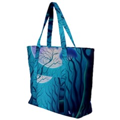 Blue Forrest Jungle,tree Trees Nature Landscape Zip Up Canvas Bag by Uceng