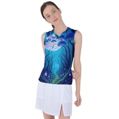 Blue Forrest Jungle,tree Trees Nature Landscape Women s Sleeveless Sports Top by Uceng