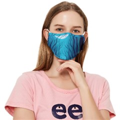 Blue Forrest Jungle,tree Trees Nature Landscape Fitted Cloth Face Mask (adult) by Uceng