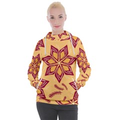 Flower Mandala Template Sketch Drawing Art Women s Hooded Pullover