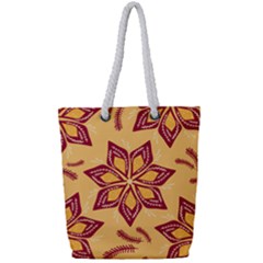 Flower Mandala Template Sketch Drawing Art Full Print Rope Handle Tote (small) by Uceng