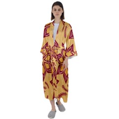 Flower Mandala Template Sketch Drawing Art Maxi Satin Kimono