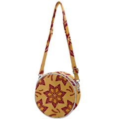 Flower Mandala Template Sketch Drawing Art Crossbody Circle Bag by Uceng