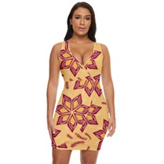 Flower Mandala Template Sketch Drawing Art Draped Bodycon Dress by Uceng