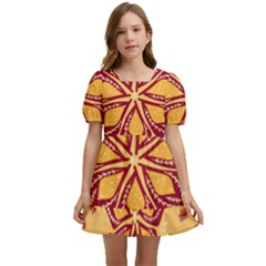 Flower Mandala Template Sketch Drawing Art Kids  Short Sleeve Dolly Dress by Uceng