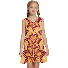 Flower Mandala Template Sketch Drawing Art Kids  Sleeveless Tiered Mini Dress by Uceng