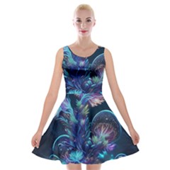 Fantasy People Mysticism Composing Fairytale Art 3 Velvet Skater Dress