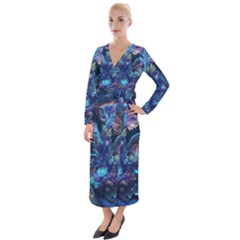 Fantasy People Mysticism Composing Fairytale Art 3 Velvet Maxi Wrap Dress by Uceng