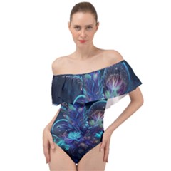 Fantasy People Mysticism Composing Fairytale Art 3 Off Shoulder Velour Bodysuit  by Uceng