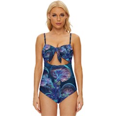 Fantasy People Mysticism Composing Fairytale Art 3 Knot Front One-piece Swimsuit by Uceng