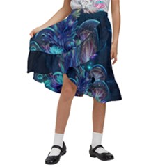 Fantasy People Mysticism Composing Fairytale Art 3 Kids  Ruffle Flared Wrap Midi Skirt